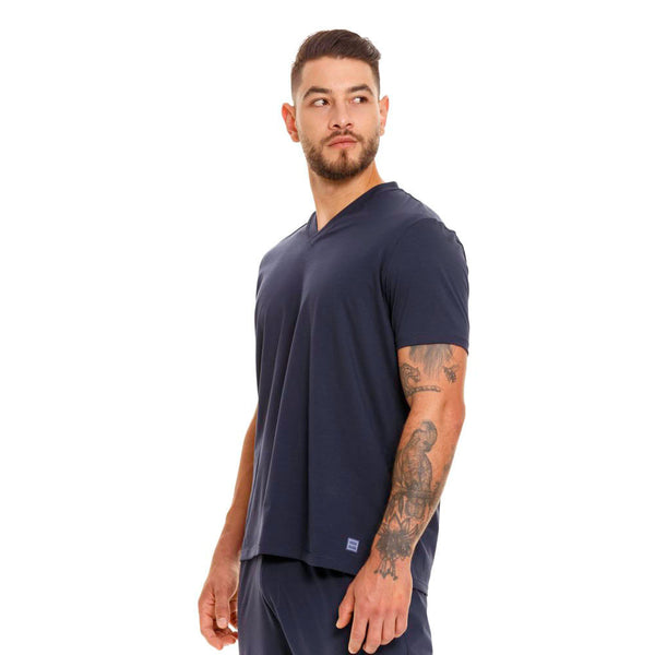 CAMISETA CUELLO V ALMENARA AZUL