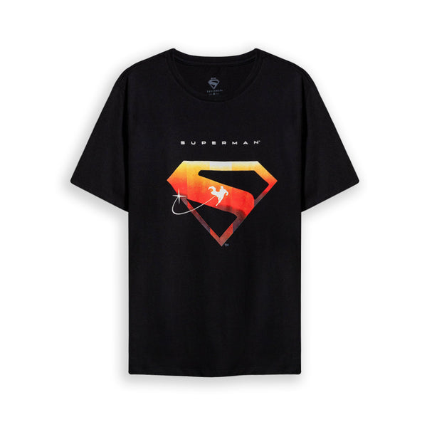 CAMISETA CUELLO REDONDO SUPERMAN 2025 NEGRO