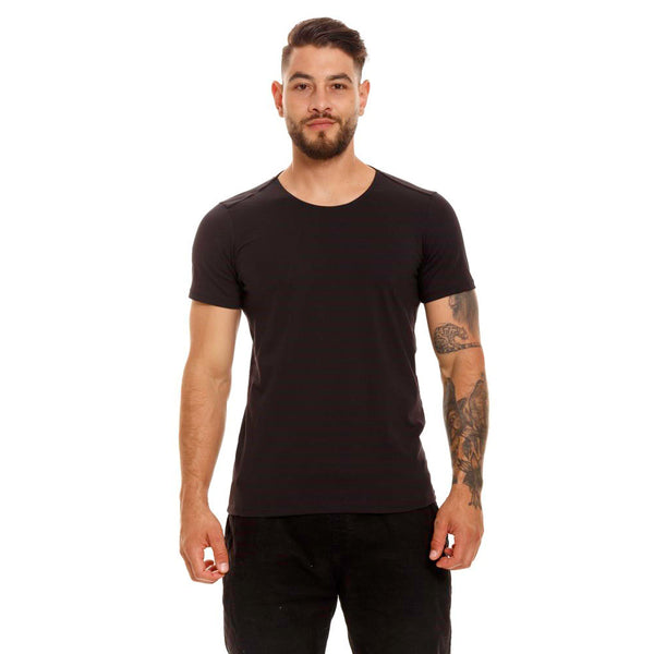 CAMISETA NEGRA CON MANGA VOLATIL NEGRO