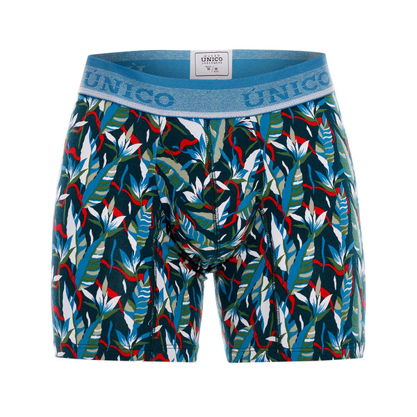 BOXER COPA MEDIO AZUL TROPICAL ESTAMPADO