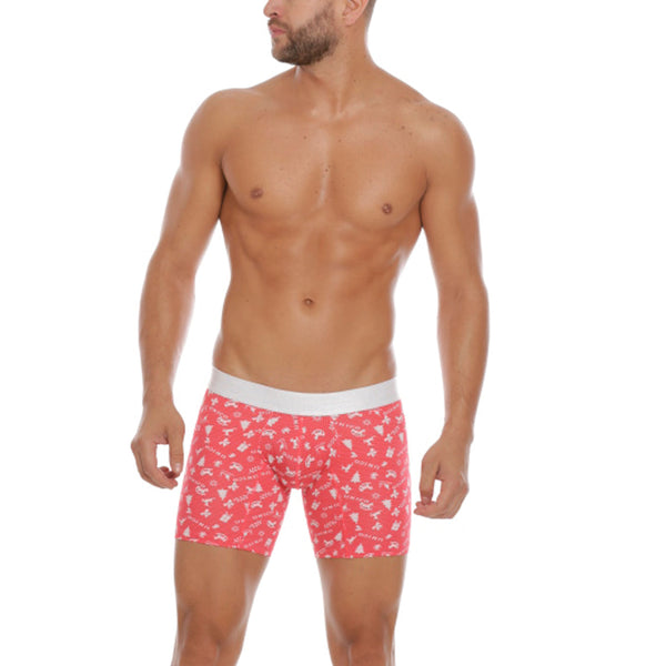 BOXER COPA MEDIO HAPPY XMAS ROJO