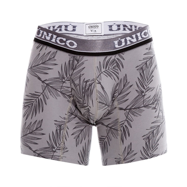 BOXER COPA MEDIO HOJAS GRISÁSEAS ESTAMPADO