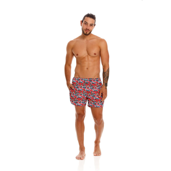 PANTALONETA SURF CORTA LITTLE CITY ROJO